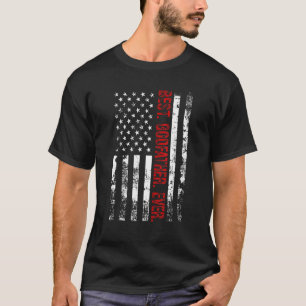 Vintage Best Godfather Ever American Flag Father's T-Shirt