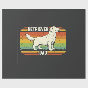 Vintage Best Golden Retriever Dad Dog Dad Wrapping Paper