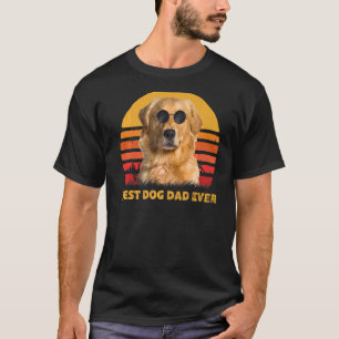 Vintage Best Golden Retriever Dog Dad Ever Puppy F T-Shirt