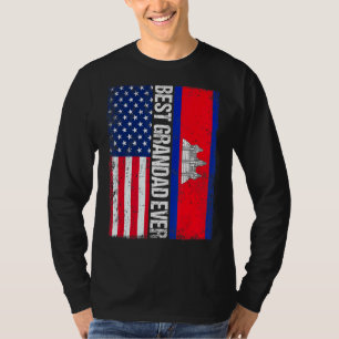 Vintage Best Grandad Ever Retro American Cambodia T-Shirt