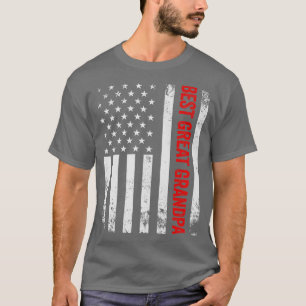 Vintage Best Great Grandpa American Flag Father's T-Shirt