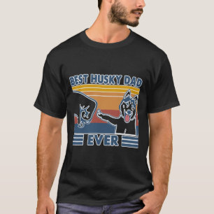 Vintage Best Husky Dad Ever Fist Bump T-Shirt