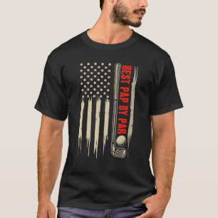 Vintage Best Pap By Par American Flag Golf Golfer T-Shirt