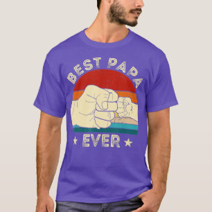 Vintage Best Papa Ever Fist Bump Funny Grandpa Fat T-Shirt