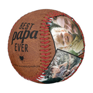 Vintage Best Papa Ever Memento Baseball