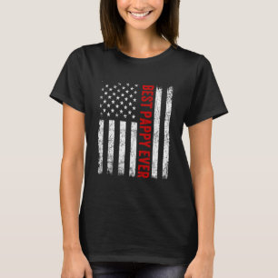 Vintage Best Pappy Ever American Flag Father's Day T-Shirt