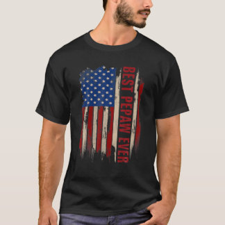 Vintage Best Pepaw Ever American Flag Father's Day T-Shirt