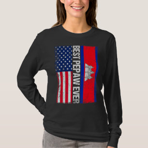 Vintage Best Pepaw Ever Retro American Cambodia Fl T-Shirt