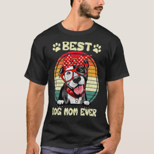 Vintage Best Pitbull Mum Ever Dog Mama Mother's D T-Shirt