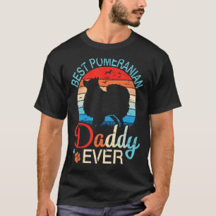Vintage Best Pomeranian Dog Daddy Ever Happy Dogs T-Shirt