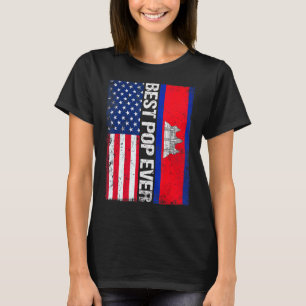 Vintage Best Pop Ever Retro American Cambodia Flag T-Shirt