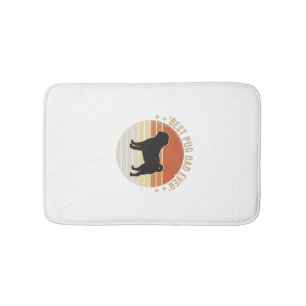 Vintage Best Pug Dad Ever Dog Lover Shirt Design_1 Bath Mat