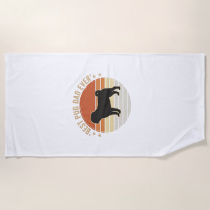Vintage Best Pug Dad Ever Dog Lover Shirt Design_1 Beach Towel