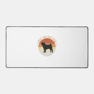 Vintage Best Pug Dad Ever Dog Lover Shirt Design_1 Desk Mat