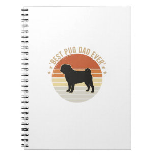 Vintage Best Pug Dad Ever Dog Lover Shirt Design_1 Notebook
