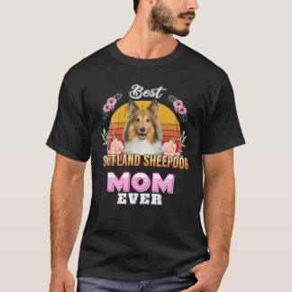 Vintage Best Shetland Sheepdog Mum Ever Mothers Da T-Shirt