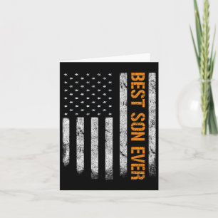 Vintage Best Son Ever American Flag Fathers Day Bo Card