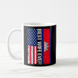 Vintage Best Wife Ever Retro American Cambodia Fla Coffee Mug