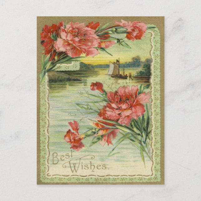 Vintage Best Wishes Postcard (Front)