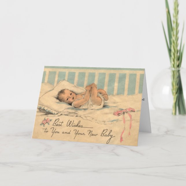 Vintage - Best Wishes to New Parents & Baby, Card (Front)