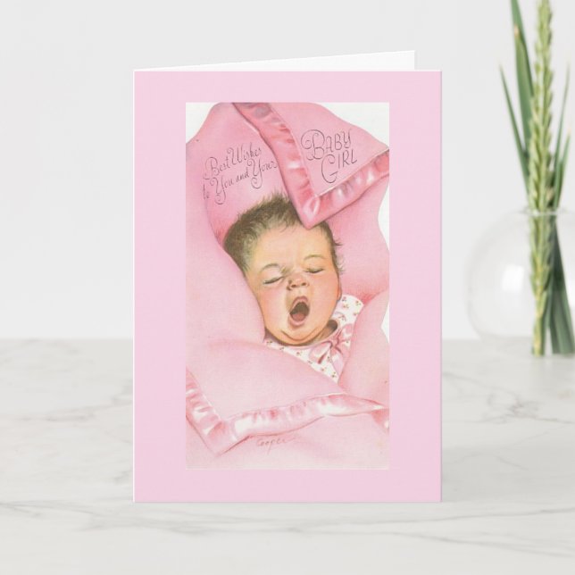 Vintage - Best Wishes to You & Baby Girl, Card (Front)