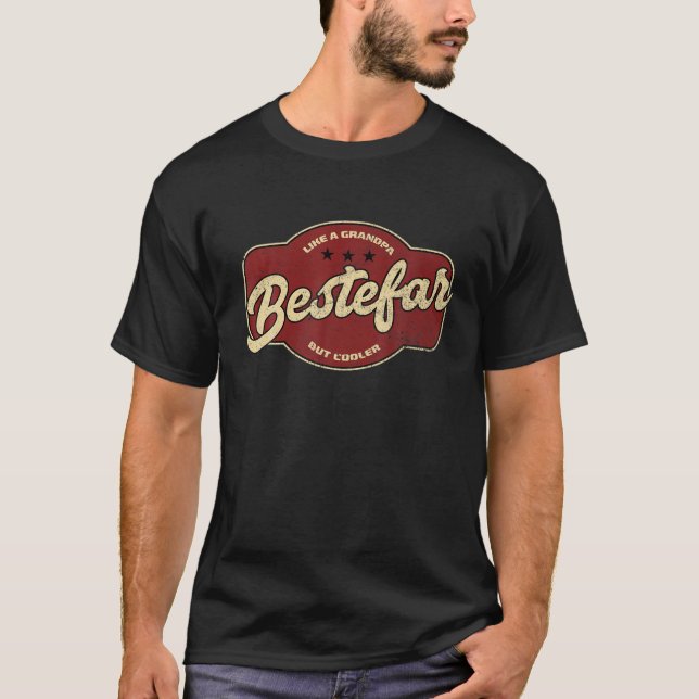 Vintage Bestefar Like Grandpa But Cooler T-Shirt (Front)