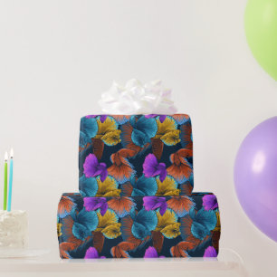 Vintage Beta Fish Pattern  Wrapping Paper