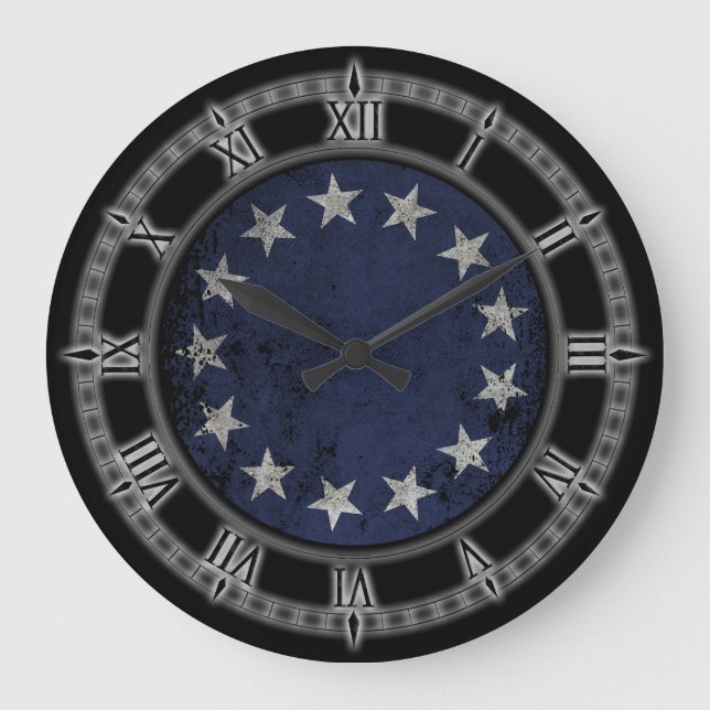 Vintage Betsy Ross American Flag Large Clock (Front)