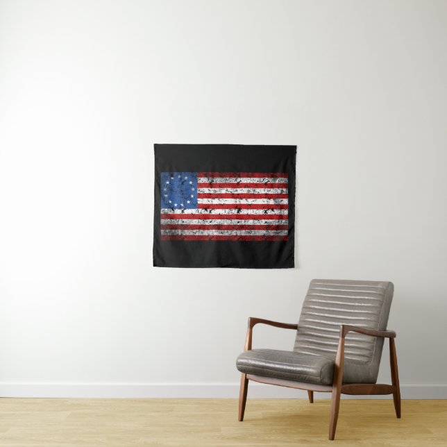 Vintage Betsy Ross Lightweight Flag Tapestry (In Situ (Horizontal))