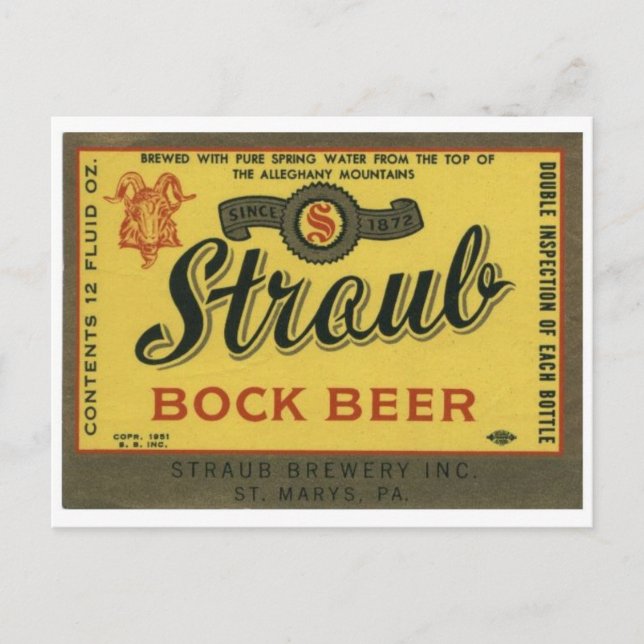 Vintage Beverage Label Postcard (Front)