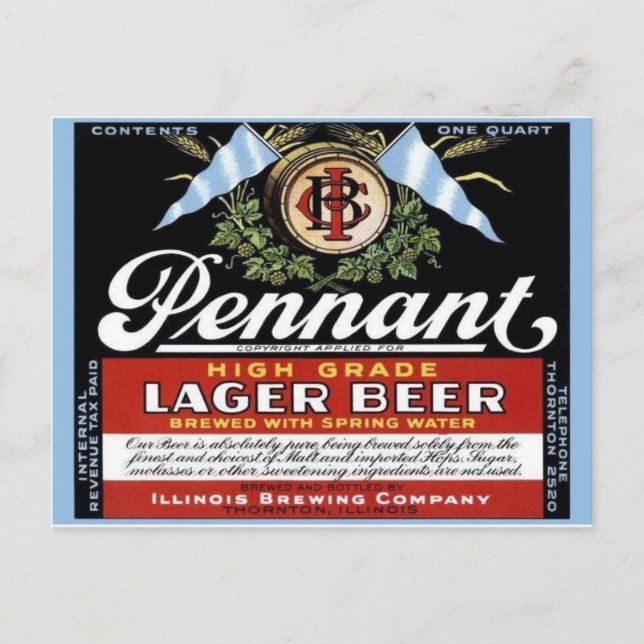 Vintage Beverage Label Postcard (Front)