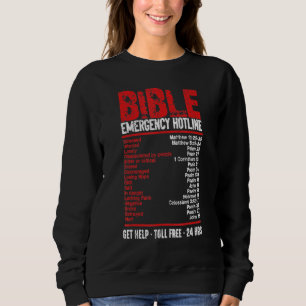 Vintage Bible Emergency Numbers  Hotline Verses Sweatshirt