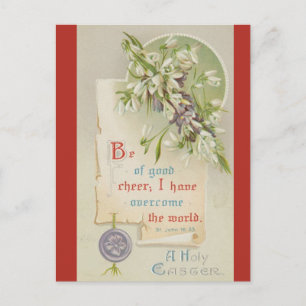 Vintage Bible Verse Be of Good Cheer Easter Postcard