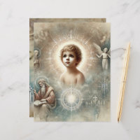 Vintage Biblical Prophecy of Jesus Scrapbook Paper