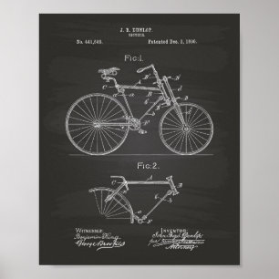 Vintage Bicycle 1891 Patent Art Chalkboard Poster