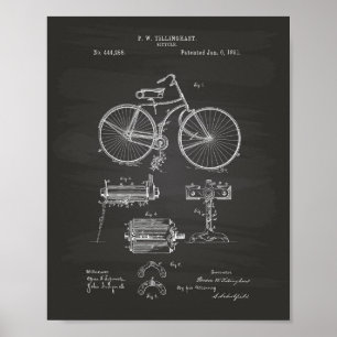 Vintage Bicycle 1891 Patent Art Chalkboard Poster
