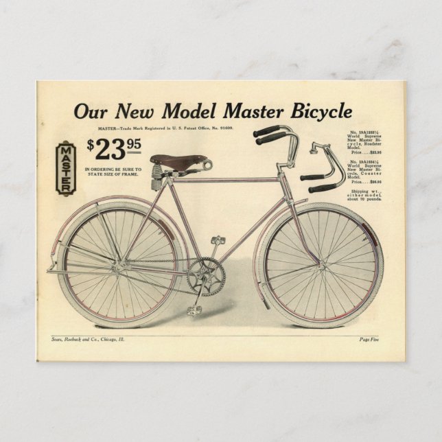 Vintage Bicycle Advertisement Postcard (Front)