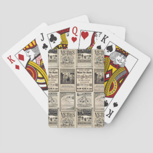 Vintage Bicycle Advertising Collage Playing Cards
