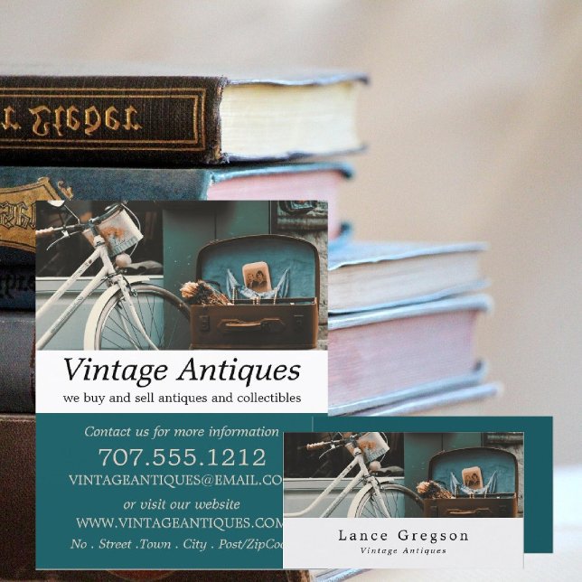 Vintage Bicycle, Antiques Dealer Business Card (Creator Uploaded)