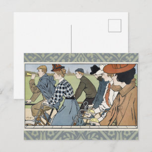 Vintage Bicycle Art Nouveau Cycling Poster Postcard