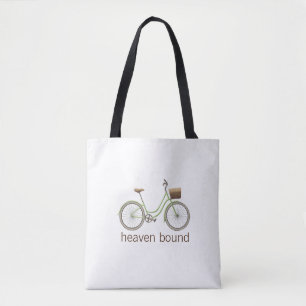 Vintage bicycle, balloons and flowers tote bag