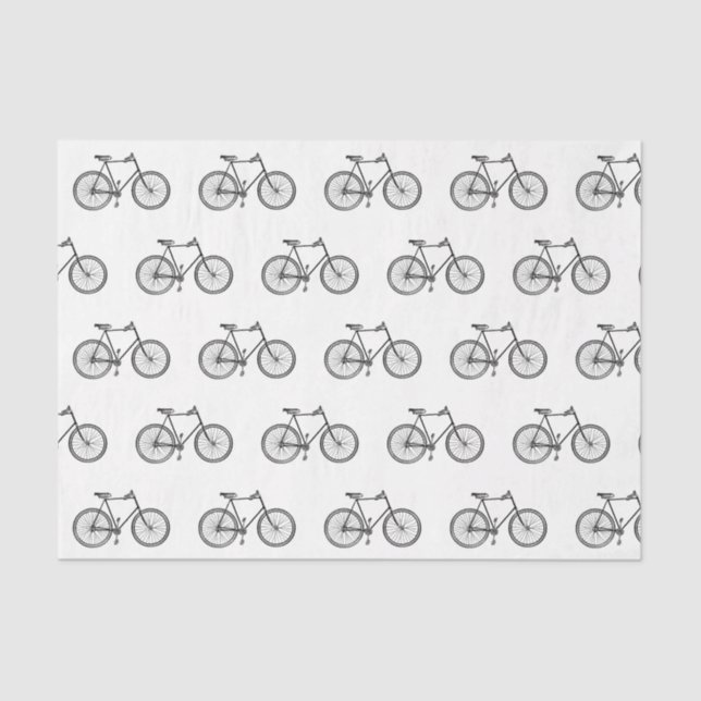 Vintage Bicycle Bike Pattern Ephemera Decoupage Tissue Paper (Front)