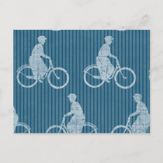 Vintage Bicycle Blue Postcard