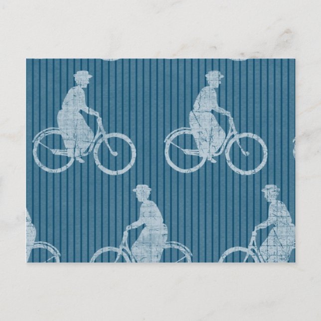 Vintage Bicycle Blue Postcard (Front)