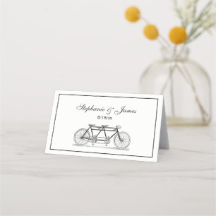 Vintage Bicycle Built For Two / Tandem Bike Place Card