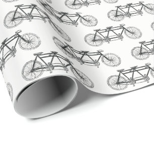 Vintage Bicycle Built For Two / Tandem Bike Wrapping Paper