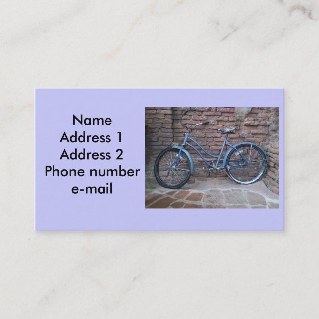 Vintage bicycle business card. card (Front)