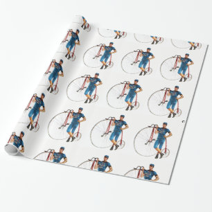 Vintage Bicycle Championship Pattern Wrapping Paper
