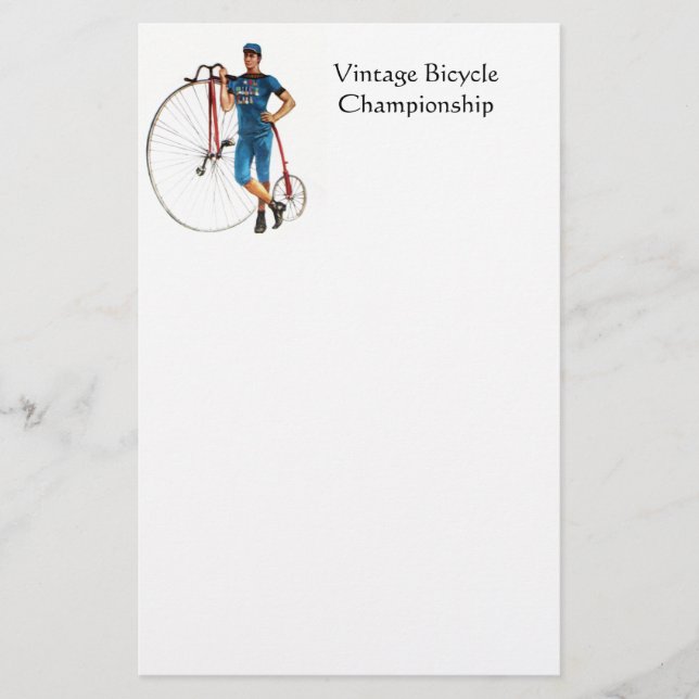Vintage Bicycle Championship Stationery (Front)