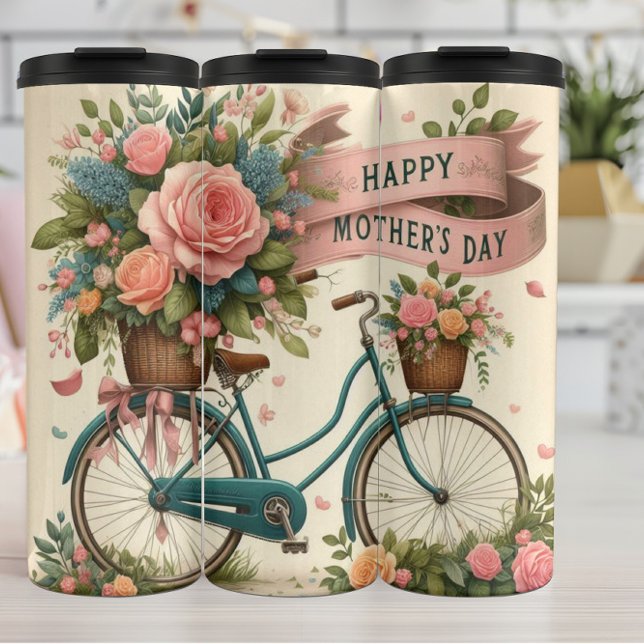 Vintage Bicycle: Floral Mother's Day Thermal Tumbler (Creator Uploaded)